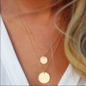 Gold Double Layered Coin Necklace